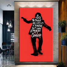 Load image into Gallery viewer, Canvas printed painting of the Joker, featuring bold colors and detailed design, ideal for framing.