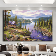 Load image into Gallery viewer, Stretched canvas wall art print – Canvas Wall Art Painting Mountains and Prairies MP069 – Small – 30x20 in (75x50 cm) – Iloski Art LLC