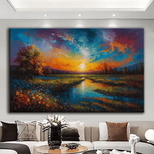 Load image into Gallery viewer, Stretched canvas wall art print – Canvas Wall Art Painting Mountains and Prairies MP084 – Small – 30x20 in (75x50 cm) – Iloski Art LLC
