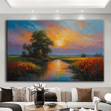 Load image into Gallery viewer, Stretched canvas wall art print – Canvas Wall Art Painting Mountains and Prairies MP085 – Small – 30x20 in (75x50 cm) – Iloski Art LLC