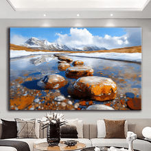 Load image into Gallery viewer, Stretched canvas wall art print – Canvas Wall Art Painting Mountains and Prairies MP052 – Small – 30x20 in (75x50 cm) – Iloski Art LLC
