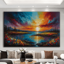 Load image into Gallery viewer, Stretched canvas wall art print – Canvas Wall Art Painting Mountains and Prairies MP099 – Small – 30x20 in (75x50 cm) – Iloski Art LLC