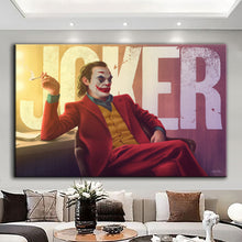 Load image into Gallery viewer, Canvas printed Joker painting showcasing vibrant colors and sharp details, perfect for home decor.