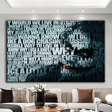 Load image into Gallery viewer, Canvas printed painting of the Joker character, showcasing vibrant colors and bold design, perfect for home decor.