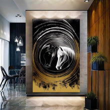 Load image into Gallery viewer, Stretched canvas wall art print – Canvas Wall Art Painting Horses HR001 – Small – 20x30 in (50x75 cm) – Iloski Art LLC