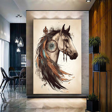 Load image into Gallery viewer, Stretched canvas wall art print – Canvas Wall Art Painting Horses HR025 – Small – 20x30 in (50x75 cm) – Iloski Art LLC