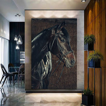 Load image into Gallery viewer, Stretched canvas wall art print – Canvas Wall Art Painting Horses HR029 – Small – 20x30 in (50x75 cm) – Iloski Art LLC