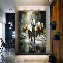 Load image into Gallery viewer, Stretched canvas wall art print – Canvas Wall Art Painting Horses HR054 – Small – 20x30 in (50x75 cm) – Iloski Art LLC