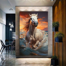 Load image into Gallery viewer, Stretched canvas wall art print – Canvas Wall Art Painting Horses HR058 – Small – 20x30 in (50x75 cm) – Iloski Art LLC