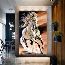 Load image into Gallery viewer, Stretched canvas wall art print – Canvas Wall Art Painting Horses HR075 – Small – 20x30 in (50x75 cm) – Iloski Art LLC