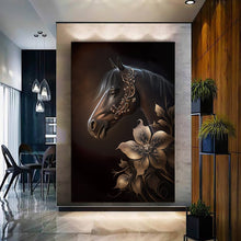 Load image into Gallery viewer, Stretched canvas wall art print – Canvas Wall Art Painting Horses HR078 – Small – 20x30 in (50x75 cm) – Iloski Art LLC