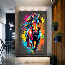 Load image into Gallery viewer, Stretched canvas wall art print – Canvas Wall Art Painting Horses HR093 – Small – 20x30 in (50x75 cm) – Iloski Art LLC