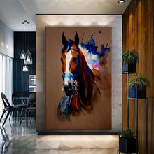 Load image into Gallery viewer, Stretched canvas wall art print – Canvas Wall Art Painting Horses HR100 – Small – 20x30 in (50x75 cm) – Iloski Art LLC