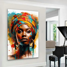 Load image into Gallery viewer, Canvas Wall Art African Woman Painting AFRW0001 - Iloski Art LLC
