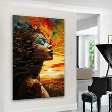 Load image into Gallery viewer, Canvas Wall Art African Woman Painting AFRW0010 - Iloski Art LLC