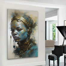 Load image into Gallery viewer, Canvas Wall Art African Woman Painting AFRW0023 - Iloski Art LLC