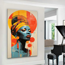 Load image into Gallery viewer, Canvas Wall Art African Woman Painting AFRW0037 - Iloski Art LLC