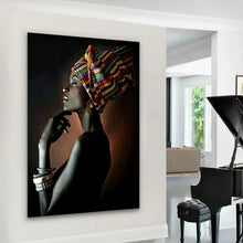 Load image into Gallery viewer, Canvas Wall Art African Woman Painting AFRW0040 - Iloski Art LLC