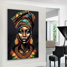 Load image into Gallery viewer, Stretched canvas wall art print – Canvas Wall Art African Woman Painting AFRW0014 – Small – 20x30 in (50x75 cm) – Iloski Art LLC