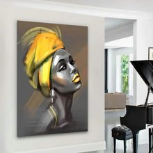 Load image into Gallery viewer, Canvas Wall Art African Woman Painting AFRW0042 - Iloski Art LLC