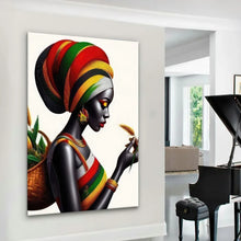 Load image into Gallery viewer, Canvas Wall Art African Woman Painting AFRW0038 - Iloski Art LLC