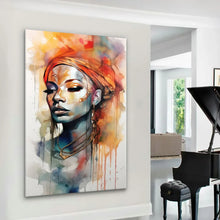 Load image into Gallery viewer, Canvas Wall Art African Woman Painting AFRW0004 - Iloski Art LLC