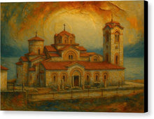 Load image into Gallery viewer, Ancient Stone Church by the Ohrid Lake - Canvas Print