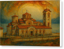 Load image into Gallery viewer, Ancient Stone Church by the Ohrid Lake - Canvas Print