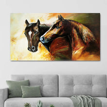 Load image into Gallery viewer, Stretched canvas wall art print – Canvas Wall Art Painting Horses HR086 – Small – 30x20 in (75x50 cm) – Iloski Art LLC