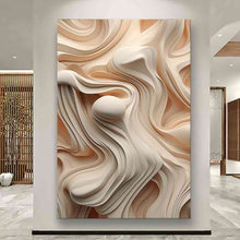 Load image into Gallery viewer, Canvas printed painting, not framed, rolled in tube, subject sandstorm, 3D ilusiion, sandcolors