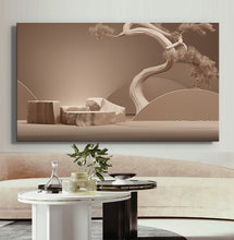 Load image into Gallery viewer, Canvas printed painting, not framed, rolled in tube, subject sandstorm, 3D ilusiion, sandcolors