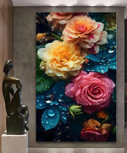 Load image into Gallery viewer, Stretched canvas wall art print – Canvas Wall Art Painting Flowers FlowA058 – Small – 20x30 in (50x75 cm) – Iloski Art LLC