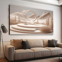 Load image into Gallery viewer, Canvas printed painting, not framed, rolled in tube, subject sandstorm, 3D ilusiion, sandcolors