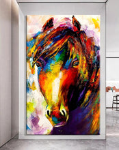 Load image into Gallery viewer, Stretched canvas wall art print – Canvas Wall Art Painting Horses HR108 – Small – 20x30 in (50x75 cm) – Iloski Art LLC