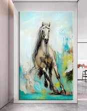 Load image into Gallery viewer, Stretched canvas wall art print – Canvas Wall Art Painting Horses HR109 – Small – 20x30 in (50x75 cm) – Iloski Art LLC