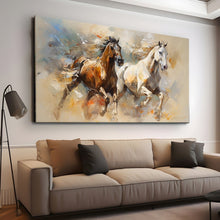 Load image into Gallery viewer, Stretched canvas wall art print – Canvas Wall Art Painting Horses HR214 – Small – 30x20 in (75x50 cm) – Iloski Art LLC