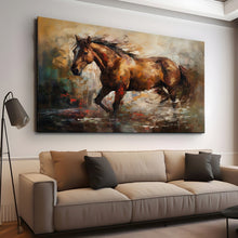 Load image into Gallery viewer, Stretched canvas wall art print – Canvas Wall Art Painting Horses HR229 – Small – 30x20 in (75x50 cm) – Iloski Art LLC