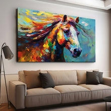Load image into Gallery viewer, Stretched canvas wall art print – Canvas Wall Art Painting Horses HR231 – Small – 30x20 in (75x50 cm) – Iloski Art LLC