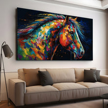 Load image into Gallery viewer, Stretched canvas wall art print – Canvas Wall Art Painting Horses HR235 – Small – 30x20 in (75x50 cm) – Iloski Art LLC