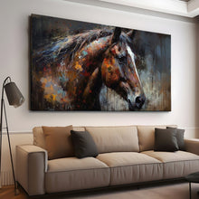 Load image into Gallery viewer, Stretched canvas wall art print – Canvas Wall Art Painting Horses HR237 – Small – 30x20 in (75x50 cm) – Iloski Art LLC