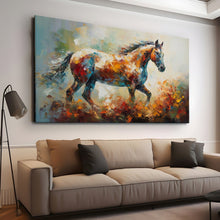 Load image into Gallery viewer, Stretched canvas wall art print – Canvas Wall Art Painting Horses HR239 – Small – 30x20 in (75x50 cm) – Iloski Art LLC