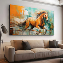 Load image into Gallery viewer, Stretched canvas wall art print – Canvas Wall Art Painting Horses HR247 – Small – 30x20 in (75x50 cm) – Iloski Art LLC