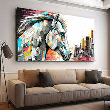 Load image into Gallery viewer, Canvas printed painting, not framed, rolled in tube, subject animal, horsses.