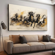 Load image into Gallery viewer, Stretched canvas wall art print – Canvas Wall Art Painting Horses HR127 – Small – 30x20 in (75x50 cm) – Iloski Art LLC