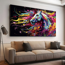 Load image into Gallery viewer, Canvas printed painting, not framed, rolled in tube, subject animal, horsses.