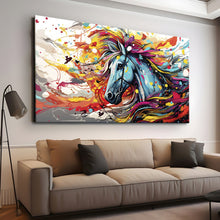 Load image into Gallery viewer, Stretched canvas wall art print – Canvas Wall Art Painting Horses HR259 – Small – 30x20 in (75x50 cm) – Iloski Art LLC
