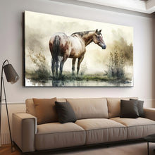 Load image into Gallery viewer, Canvas printed painting, not framed, rolled in tube, subject animal, horsses.