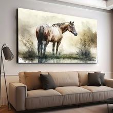 Load image into Gallery viewer, Stretched canvas wall art print – Canvas Wall Art Painting Horses HR264 – Small – 30x20 in (75x50 cm) – Iloski Art LLC