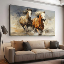Load image into Gallery viewer, Stretched canvas wall art print – Canvas Wall Art Painting Horses HR268 – Small – 30x20 in (75x50 cm) – Iloski Art LLC