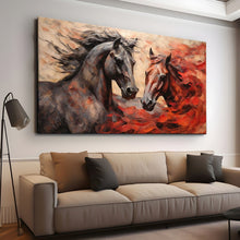 Load image into Gallery viewer, Stretched canvas wall art print – Canvas Wall Art Painting Horses HR130 – Small – 30x20 in (75x50 cm) – Iloski Art LLC